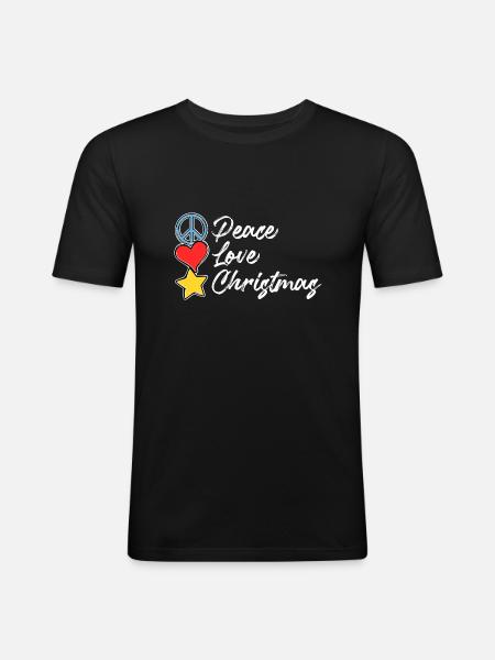 peace love christmas - Men's Slim Fit T-Shirt - black