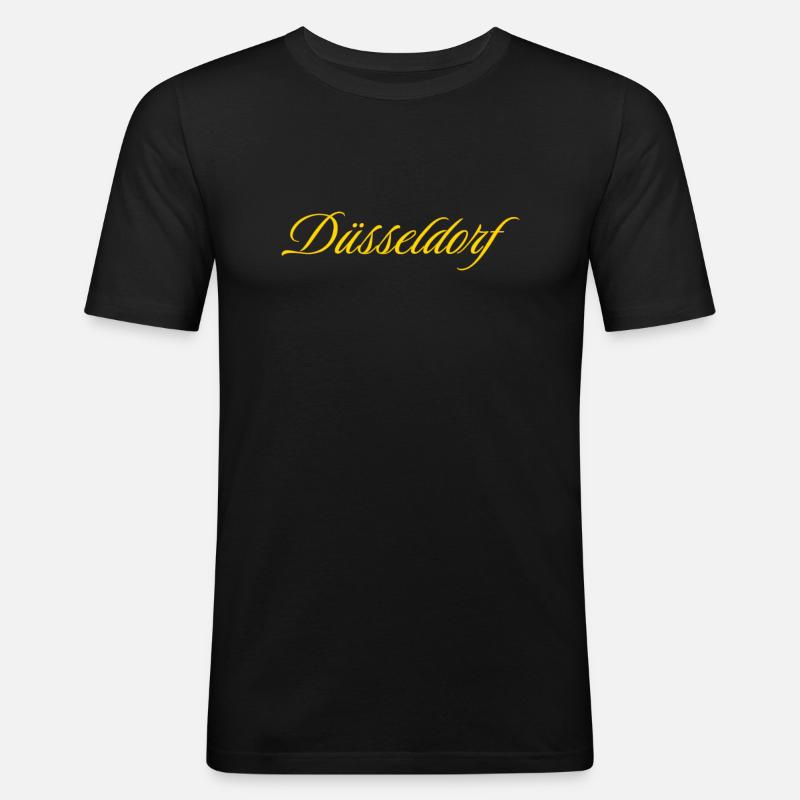 Düsseldorf - Männer Slim Fit T-Shirt - Schwarz