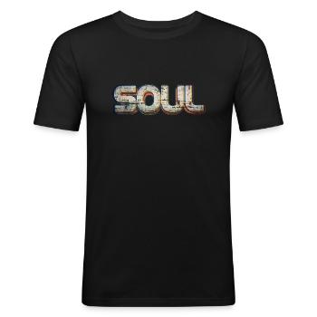 Seele vintage - Männer Slim Fit T-Shirt - Schwarz - Vorne - Nik (191cm)