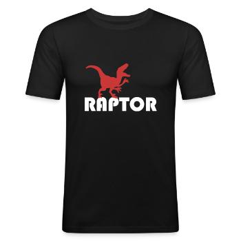 dinosaure - T-shirt près du corps Homme - noir - Devant - Nik (191cm)