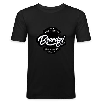 Bearded Denim Goods Netrok - T-shirt près du corps Homme - noir - Devant - Nik (191cm)