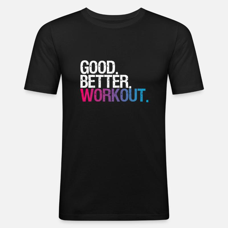 Workout - Männer Slim Fit T-Shirt - Schwarz