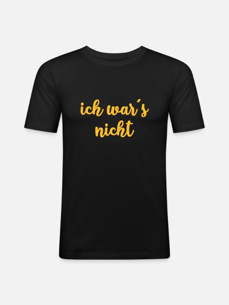 ich wars nicht - Männer Slim Fit T-Shirt - Schwarz