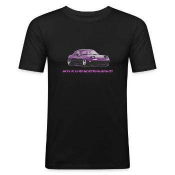Pink Miata - Männer Slim Fit T-Shirt - Schwarz - Vorne - Nik (191cm)