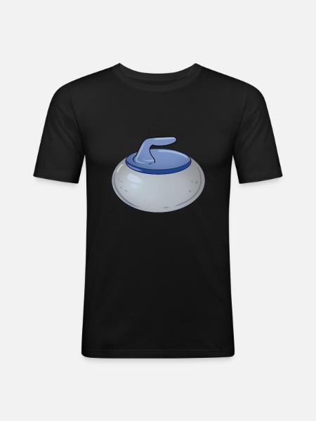 Curling stone - Men's Slim Fit T-Shirt - black