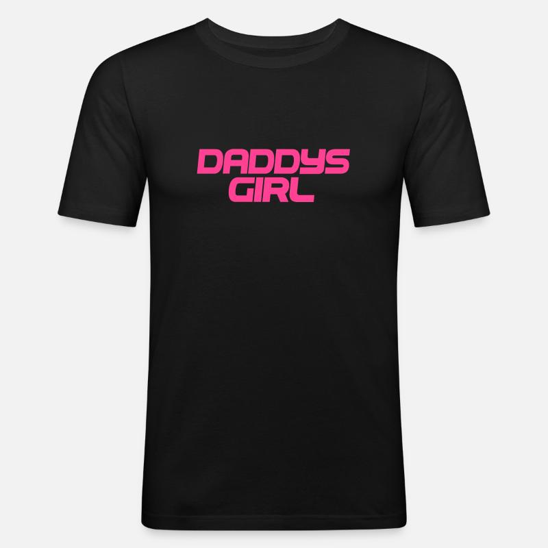 DADDYS MÄDCHEN - Männer Slim Fit T-Shirt - Schwarz
