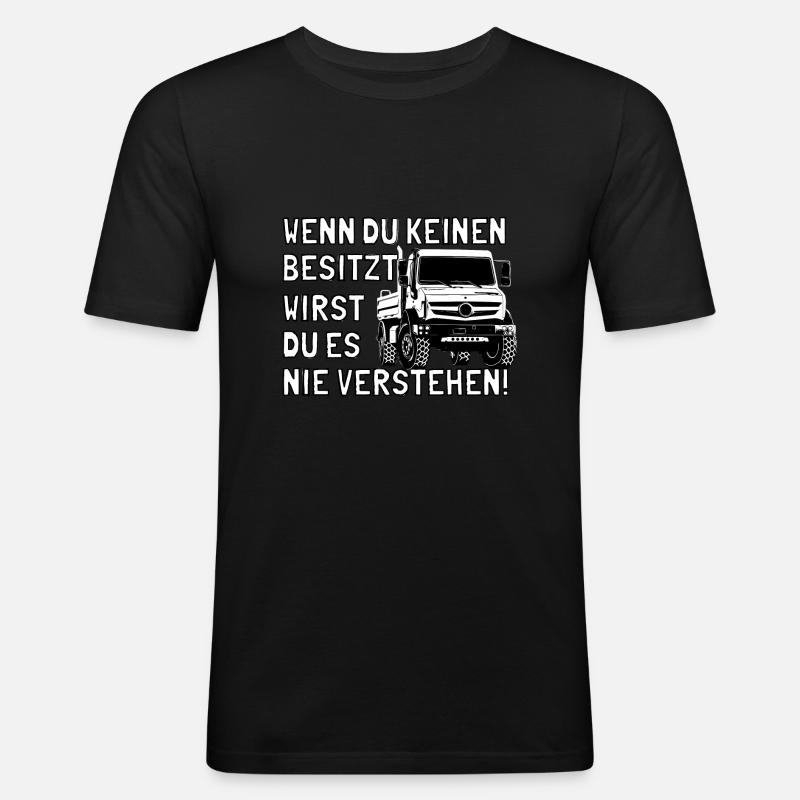 Unimog - Oldtimer - Offroad - Universal Motorgerät - Männer Slim Fit T-Shirt - Schwarz