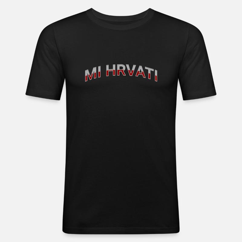 MI HRVATI - Männer Slim Fit T-Shirt - Schwarz
