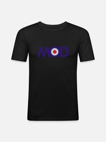Mod - Männer Slim Fit T-Shirt - Schwarz