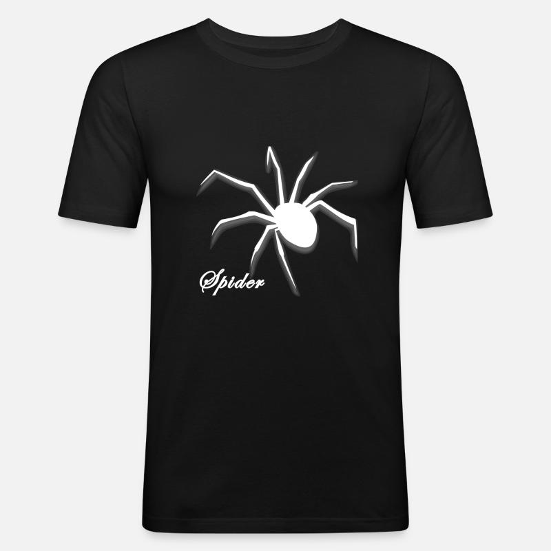 Spinne Spider - Männer Slim Fit T-Shirt - Schwarz