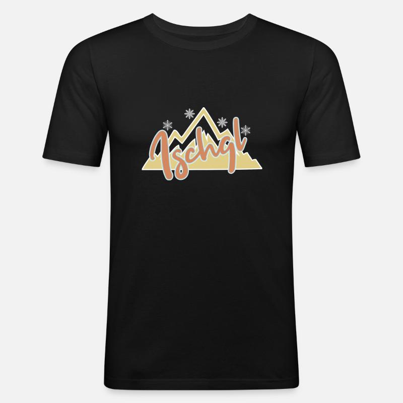 Ischgl - Männer Slim Fit T-Shirt - Schwarz