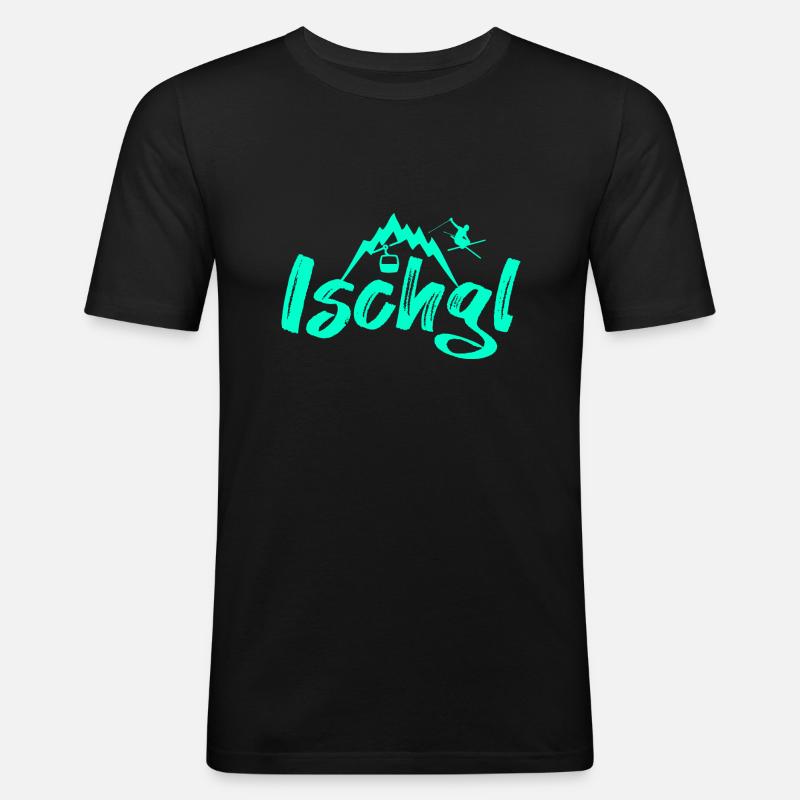 Ischgl - Männer Slim Fit T-Shirt - Schwarz