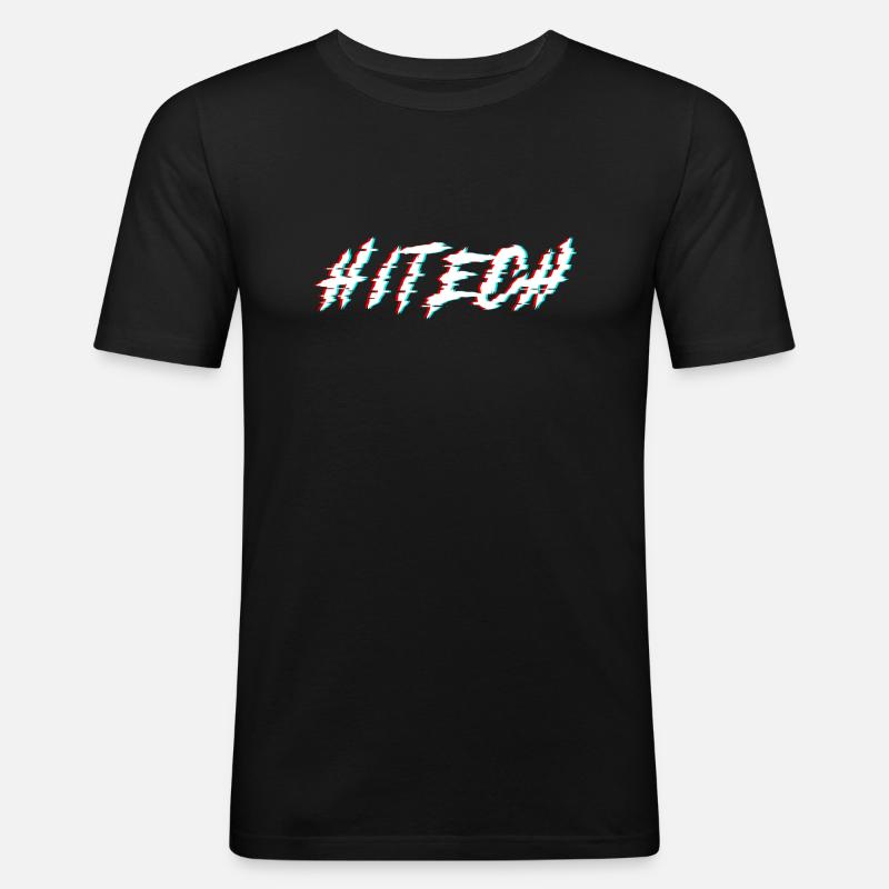 Hitech | Psytrance Subgenre - Männer Slim Fit T-Shirt - Schwarz