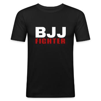 Brasilianischer Jiu-Jitsu BJJ-Kämpfer - Männer Slim Fit T-Shirt - Schwarz - Vorne - Nik (191cm)
