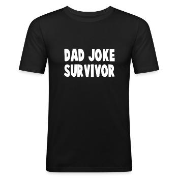 Papa Joke Survivor - T-shirt près du corps Homme - noir - Devant - Nik (191cm)