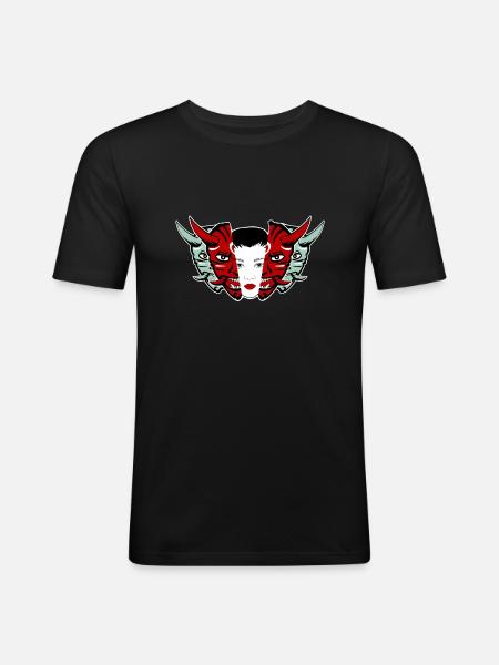 Japanese Masks Oni - Men's Slim Fit T-Shirt - black