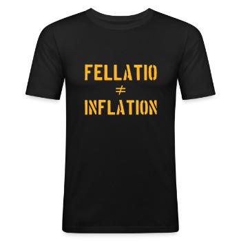 Drôle! 🤪 Fellation ≠ inflation - T-shirt près du corps Homme - noir - Devant - Nik (191cm)
