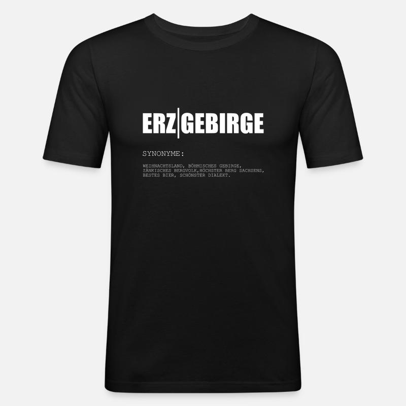 Erzgebirge Synonym - Männer Slim Fit T-Shirt - Schwarz