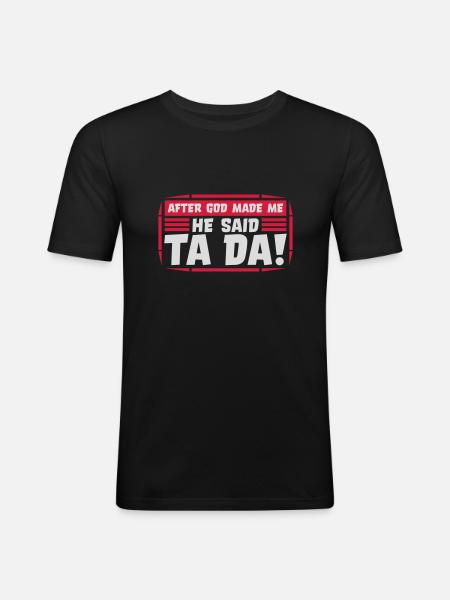 after god made me - Men's Slim Fit T-Shirt - black