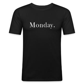 Monday - Men's Slim Fit T-Shirt - black - Front - Nik (191cm)
