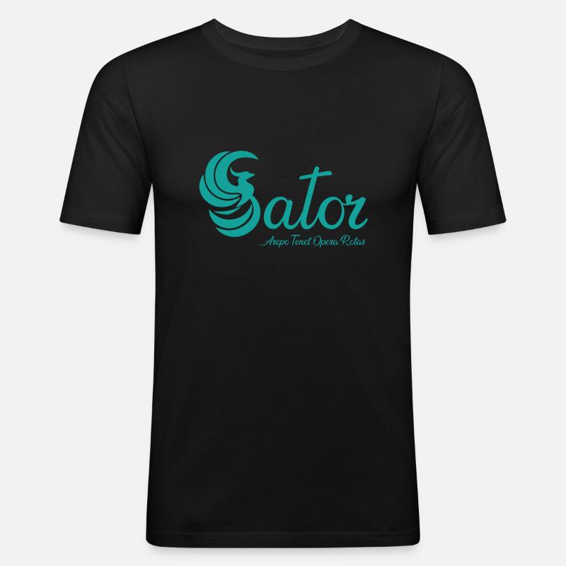 Sator Phoenix Blue turkis - Männer Slim Fit T-Shirt - Schwarz