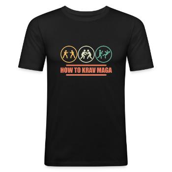 How To Krav Maga Martial Arts Training - Men's Slim Fit T-Shirt - black - Front - Nik (191cm)