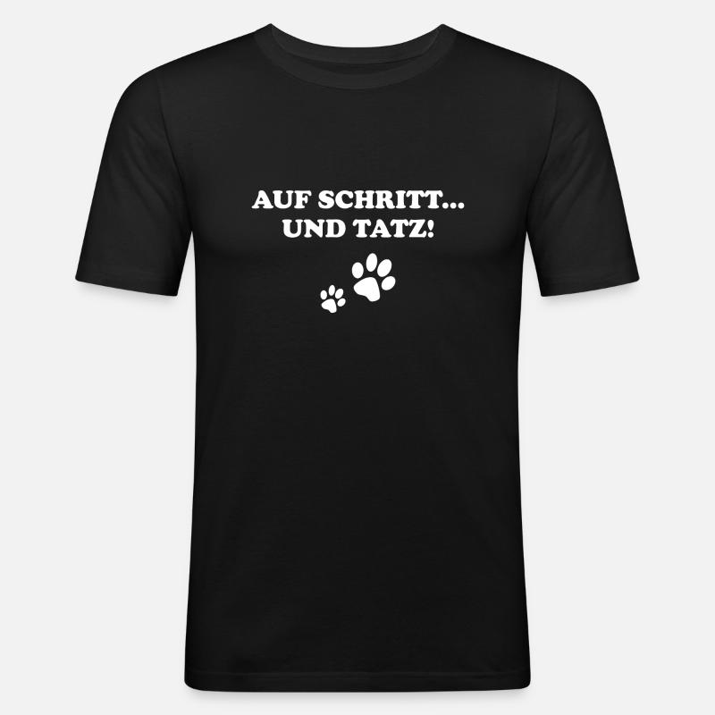Auf Schritt Und Tatz - Männer Slim Fit T-Shirt - Schwarz