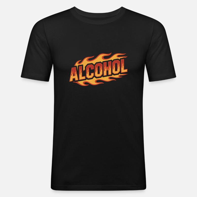 Alkohol - Cool Drinking Logo - Männer Slim Fit T-Shirt - Schwarz