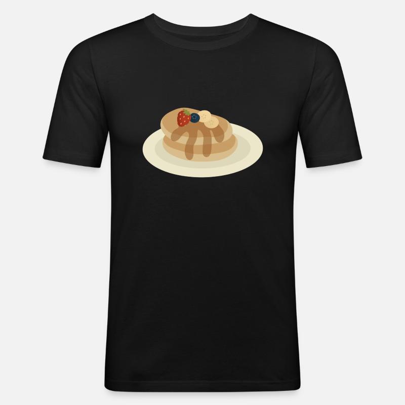 Pfannkuchen-Stapel - Männer Slim Fit T-Shirt - Schwarz