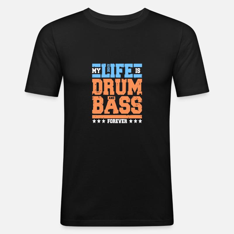 drum and bass - Männer Slim Fit T-Shirt - Schwarz