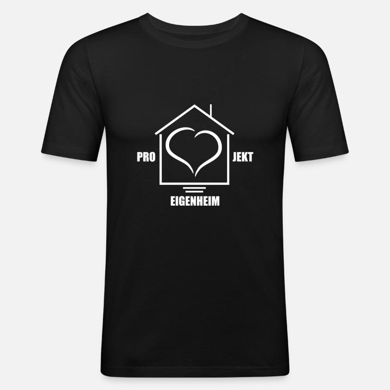 Projekt Eigenheim - Männer Slim Fit T-Shirt - Schwarz