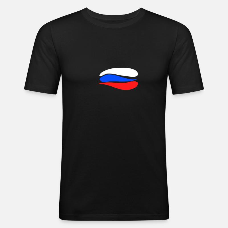 Drapeau de la Russie - T-shirt près du corps Homme - noir