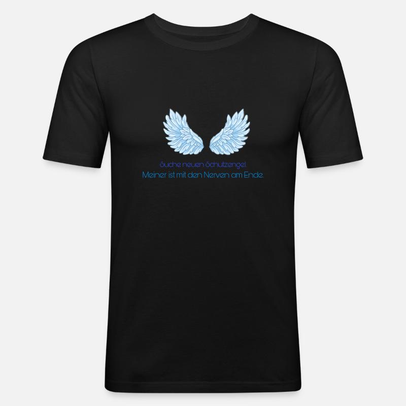 Schutzengel - Männer Slim Fit T-Shirt - Schwarz
