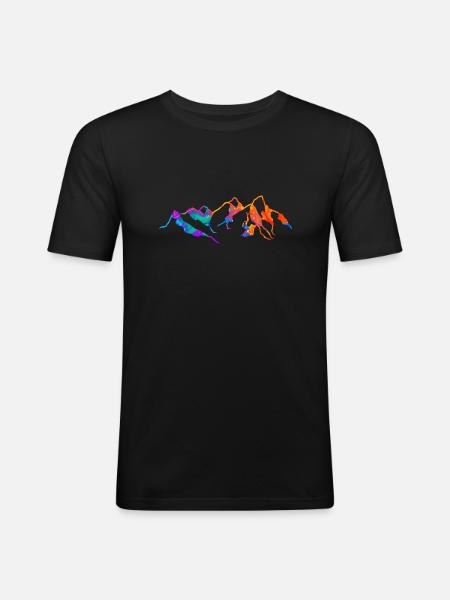 Mountain Mountains Silhouette - Men's Slim Fit T-Shirt - black