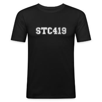 Hannover Stöcken STC419 - Männer Slim Fit T-Shirt - Schwarz - Vorne - Nik (191cm)
