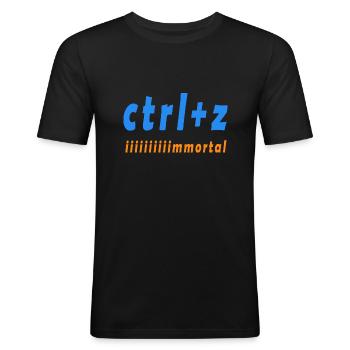 GEEK HUMOR Geek HUMORVOLLES GESCHENK STRG Z - Männer Slim Fit T-Shirt - Schwarz - Vorne - Nik (191cm)