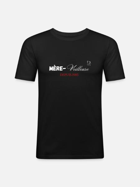 Mère veilleuse depuis 1985 - T-shirt près du corps Homme - noir