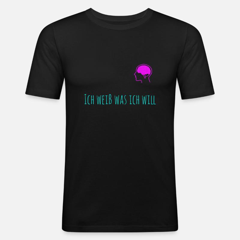 spruch - Männer Slim Fit T-Shirt - Schwarz