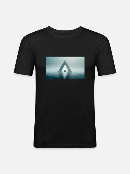 creepy mythical places – Bermuda Triangle - Men's Slim Fit T-Shirt - black