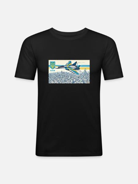 Ghost of Kiev - Men's Slim Fit T-Shirt - black