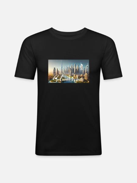 Gelsenkirchen - Männer Slim Fit T-Shirt - Schwarz