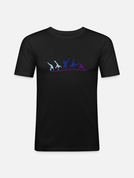 Animation capoeira Gruppe - Männer Slim Fit T-Shirt - Schwarz