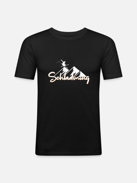 Schladming - Männer Slim Fit T-Shirt - Schwarz