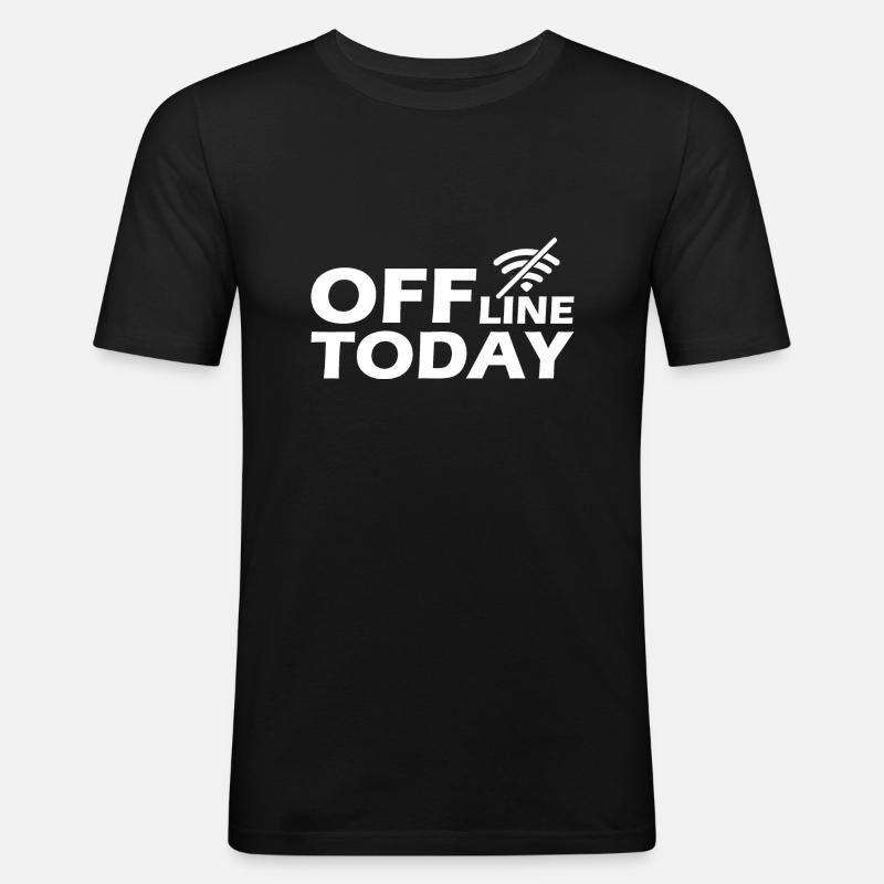 Offline today - Männer Slim Fit T-Shirt - Schwarz