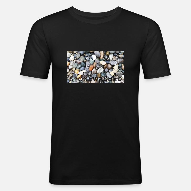 stonewashed - Männer Slim Fit T-Shirt - Schwarz