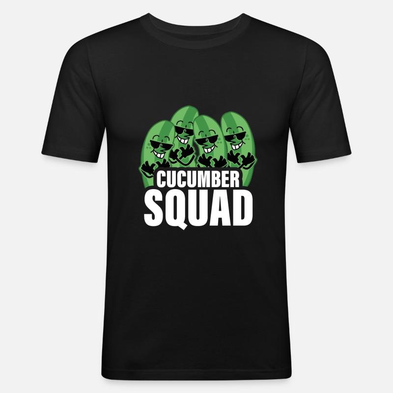 Cucumber Squad coole Gurken - Männer Slim Fit T-Shirt - Schwarz
