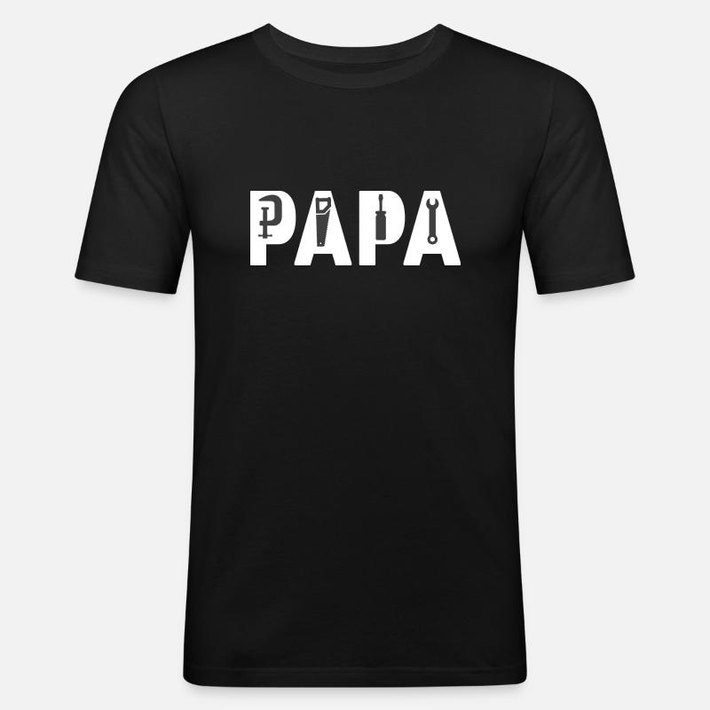 Vater Handwerker| Papa Geschenkidee - Männer Slim Fit T-Shirt - Schwarz
