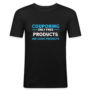 Coupon Shopper Discount Couponer Vente à prix réduit - T-shirt près du corps Homme - noir - Devant - Nik (191cm)