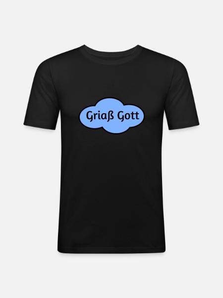 Griaß Gott - Männer Slim Fit T-Shirt - Schwarz