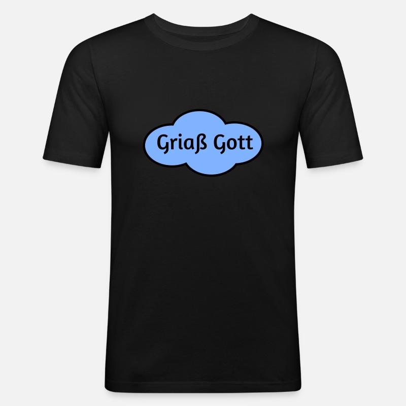 Griaß Gott - Männer Slim Fit T-Shirt - Schwarz